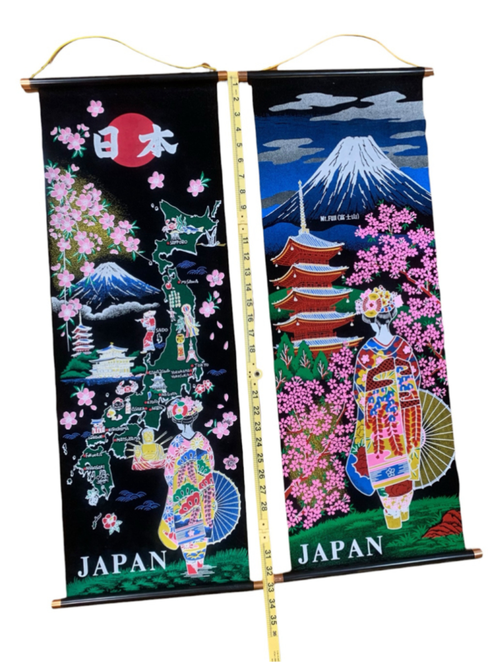 Japan Wall Decor/Banner Tapestry Set One Size Black Pink